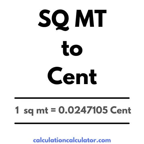 Square Meter to Cent Conversion
