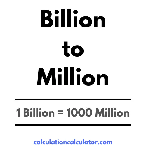 Billion To Million Conversion 1 Billion In Million