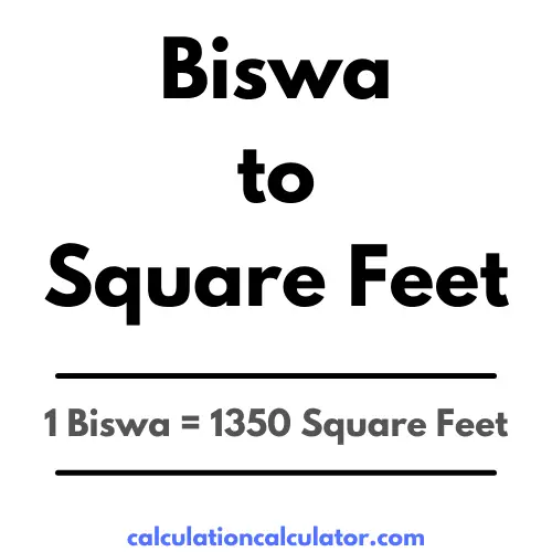 Biswa to Square Feet Conversion