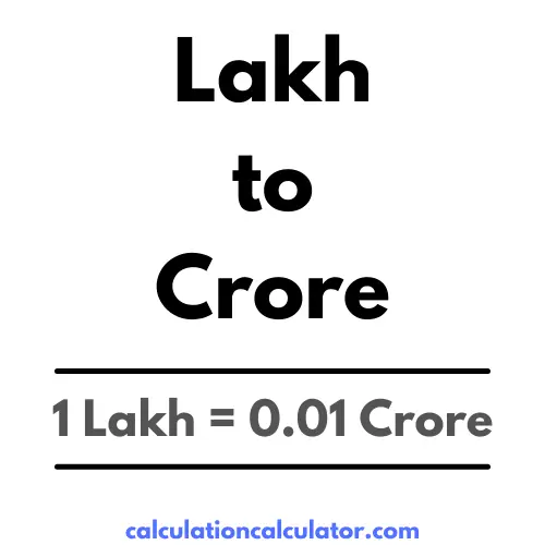 Lakh to Crore Conversion