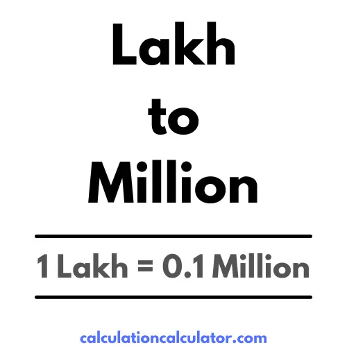 Lakh to Million Conversion