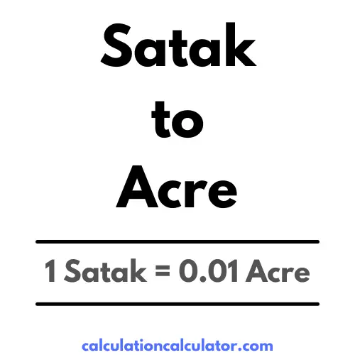 Satak to Acre Conversion