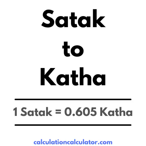 Satak to Katha Conversion